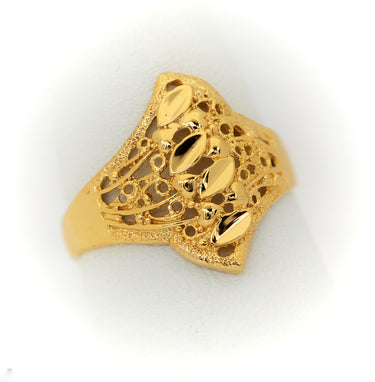Anillo de Oro 10k o 14k, para Mujer, Diseño de Hojas